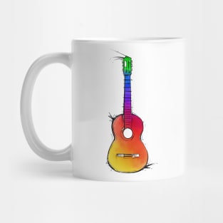 rainbow colors guitar Mug